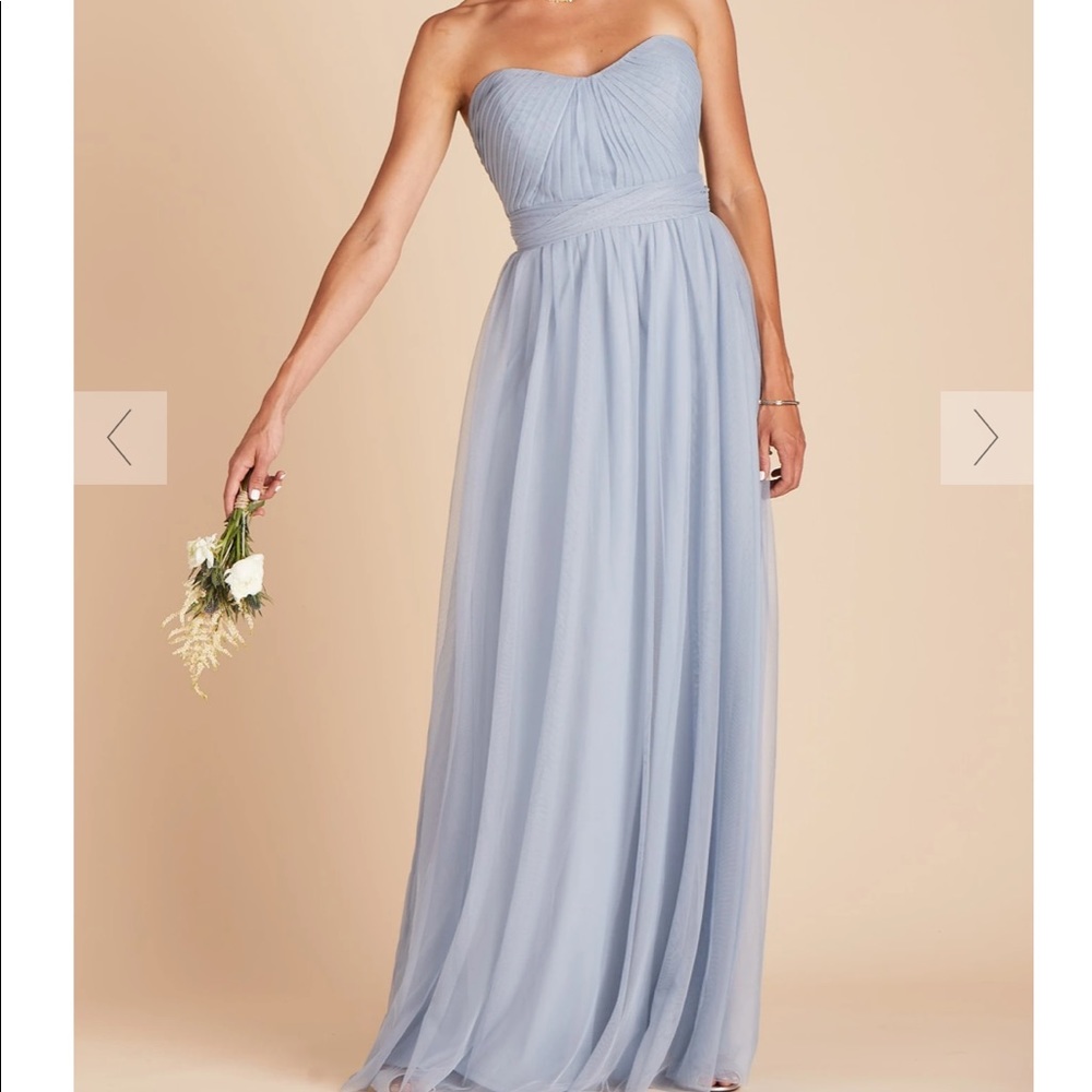 Birdy grey blue strapless bridesmaid dress
